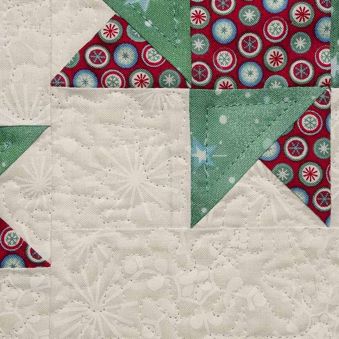 White on white free motion quilting