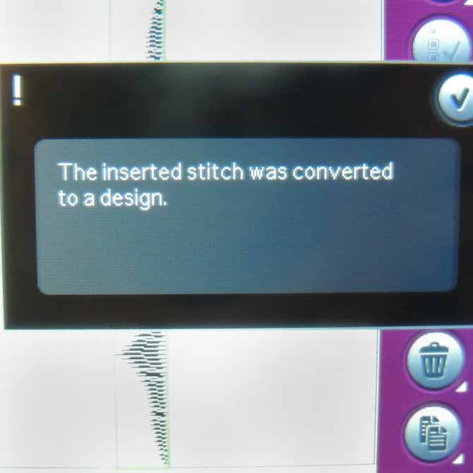 Stitch conversion popup