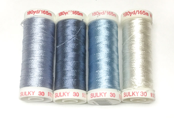 Sulky 30 weight rayon will help add visual depth when used for thread painting; a tutorial on thread painting