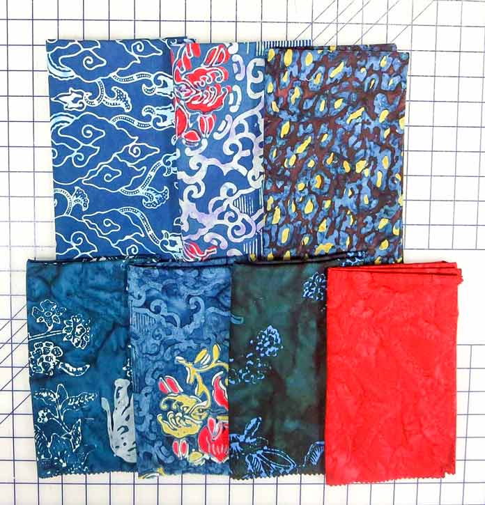These are the Banyan Batiks fat quarters used for my version of the table runner.