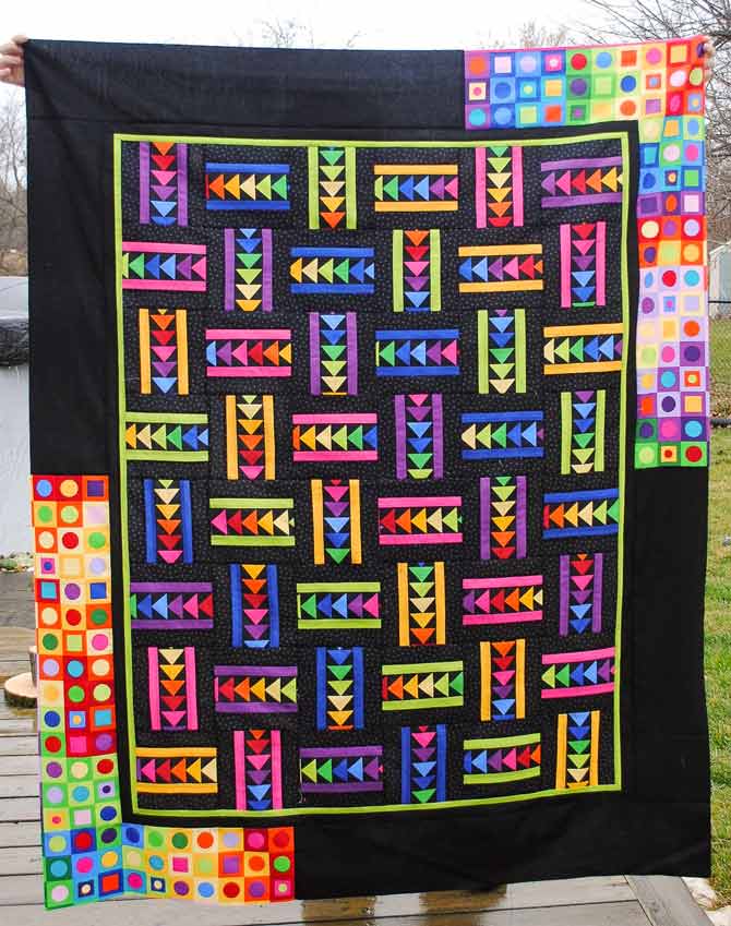 Step 2 - framing up a quilt panel using a patchwork border - QUILTsocial
