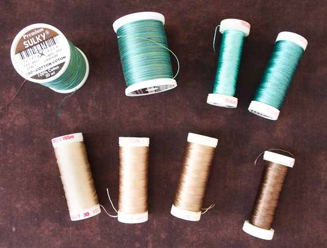Array of Sulky thread in cotton and rayon