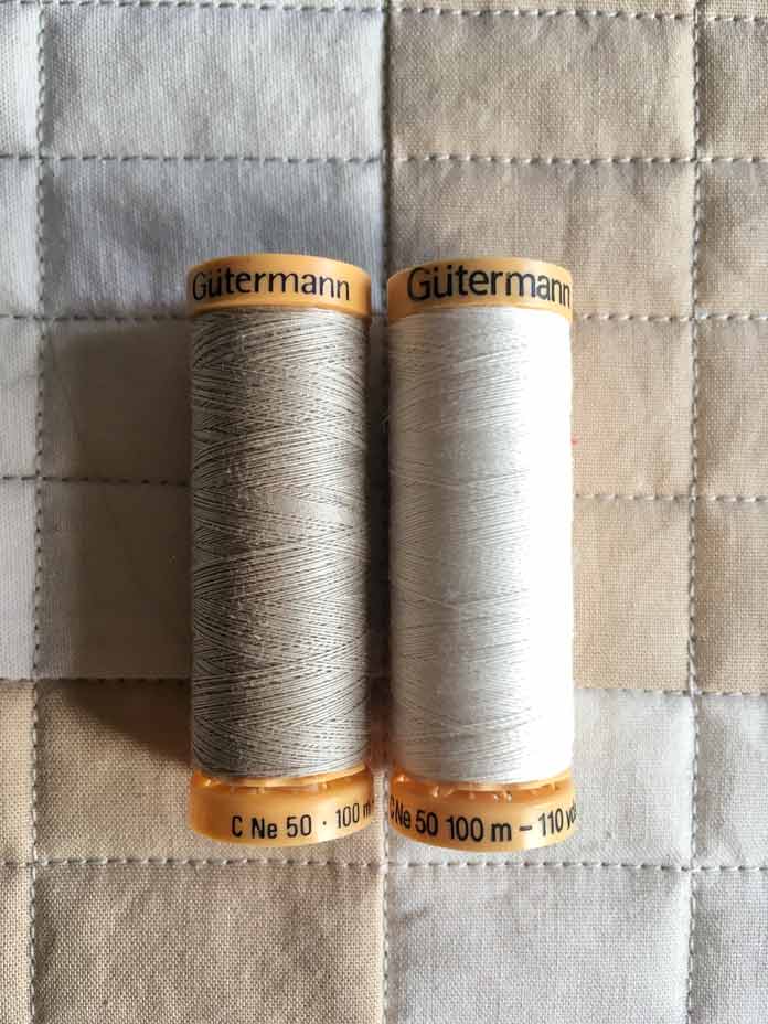 Gütermann threads I chose for quilting and applique.
