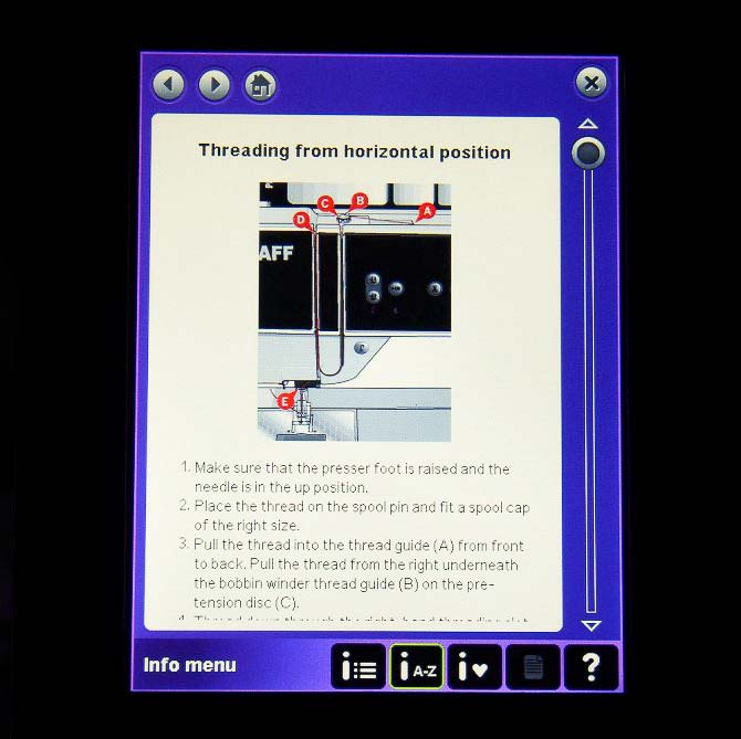 Instructions for threading machine