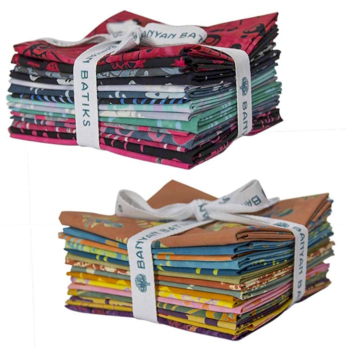 Fat quarter bundles of the Banyan Batiks "Tie One On" collection