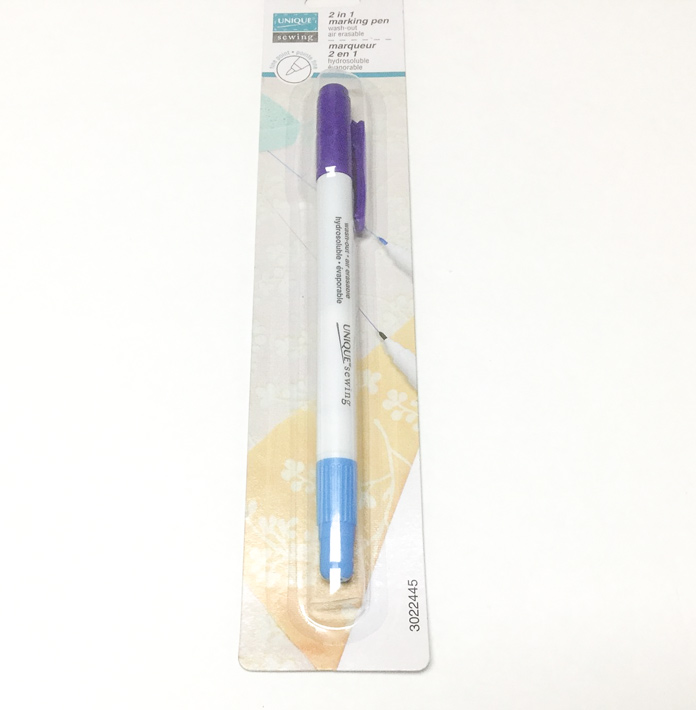 The UNIQUE 2 in 1 marking pen contains both a wash away and air erasable marking tool in one pen; a tutorial on thread painting