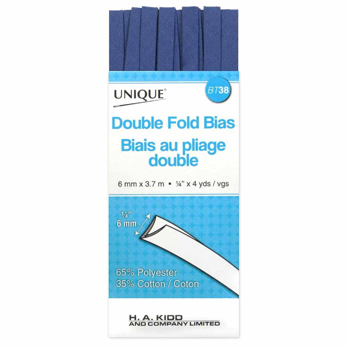 UNIQUE double fold bias tape used to finish the edges