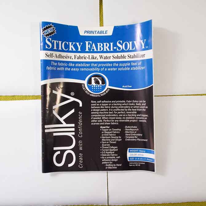 Sticky Fabri-Solvy my stabilizer choice