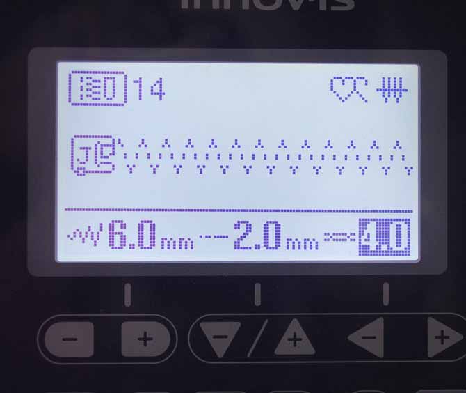 The settings for the 3 steps elastic zigzag stitch on the NQ900 sewing machine.