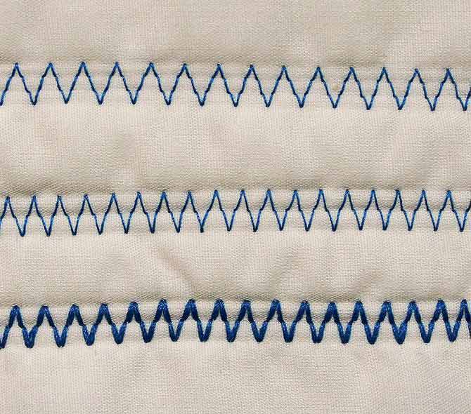 Zigzag stitches made up of more than one stitch